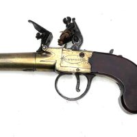 FLINTLOCK PISTOL ALL BRASS BOX LOCK  BY G ROBERTS OF LONDON