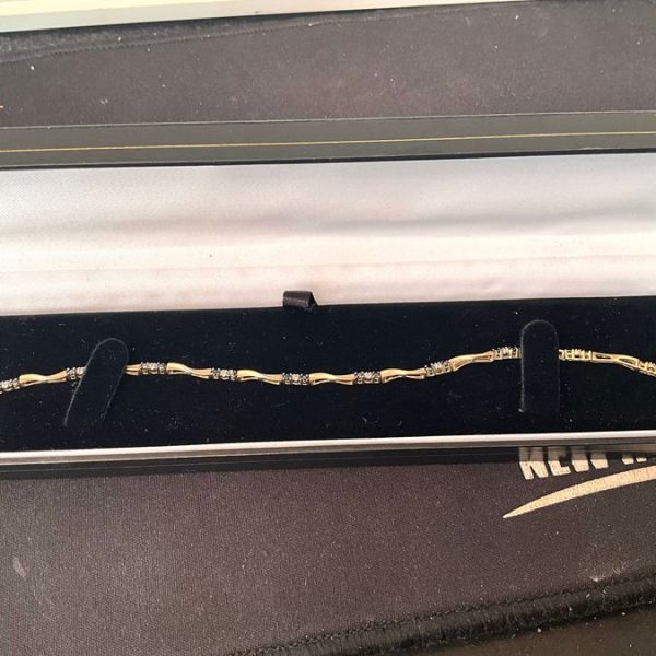 SAPPHIRES &amp; DIAMONDS 9CT SOLID GOLD BRACELET