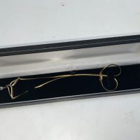 SAPHIRES DIAMONDS 9CT SOLID GOLD NECKLACE &amp; PENDANT