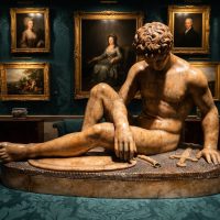 Grand Tour, The Dying Gaul. Marble Figure Circa 1750