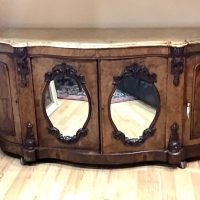 CREDENZA BURR WALNUT MARBLE TOPPED CIRCA 1850
