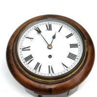 WALL CLOCK ROUND MAHOGANY 8 DAY