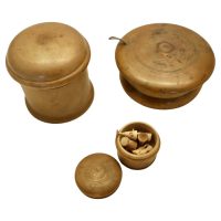 3 Hand Made Sycamore Treen Pots 1 with Miniatures