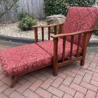 Arts &amp; Crafts Oak Reclining Armchair With Footrest