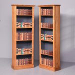 Pair of Tall Satin Birch Late-Victorian Open Bookcases