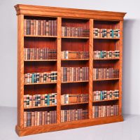 Fine Victorian Figured Satin Birch Tall Open Bookcase