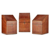 Set of Three George III Satin Birch Knife Boxes