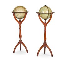 Pair of Carey 12-inch Terrestrial &amp; Celestial Floor Globes