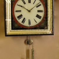 Black forest Reverse Painted Glass (Verre Eglomise) Dial Wall Clock