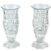 Beautiful Pair Of Antique Glass Edwardian Vases