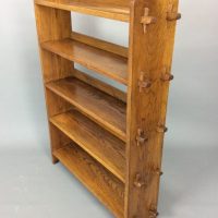 Arts and Crafts 5 Tier Oak Pegged Bookcase