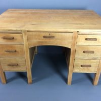 Twin Pedestal Solid Oak Writing Desk c1930&#8217;s