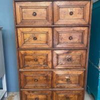 Antique French 19th Century Oak &amp; Pine Apothecary Shop Cabinet Cupboard