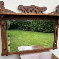 Arts &amp; Crafts Oak Overmantle Mirror