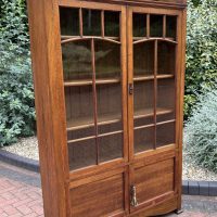 Arts &amp; Crafts Oak Glazed Bookcase c1900