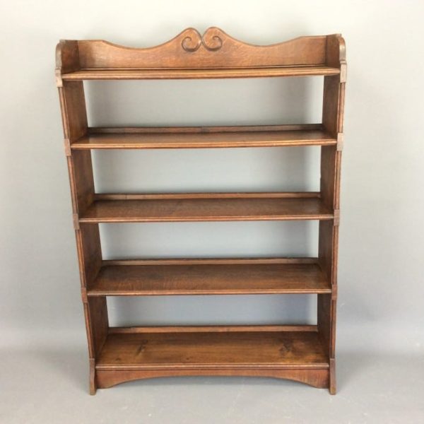 Arts &#038; Crafts Oak Open Bookcase c1900