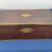 Military Writing slope, circa 1760 brass bound Mahogany.