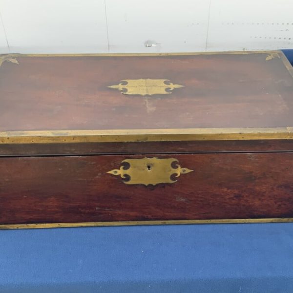 Military Writing slope, circa 1760 brass bound Mahogany.