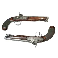 PAIR OF PERCUSSION PISTOLS BY H TATHAM LONDON