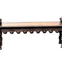 WINDOW SEAT FOR TWO JACOBEAN OAK VICTORIAN