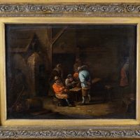 Tavern Interior Circle Of David Teniers The Younger 17th -18th Oil Portrait Paintings On Oak Panel