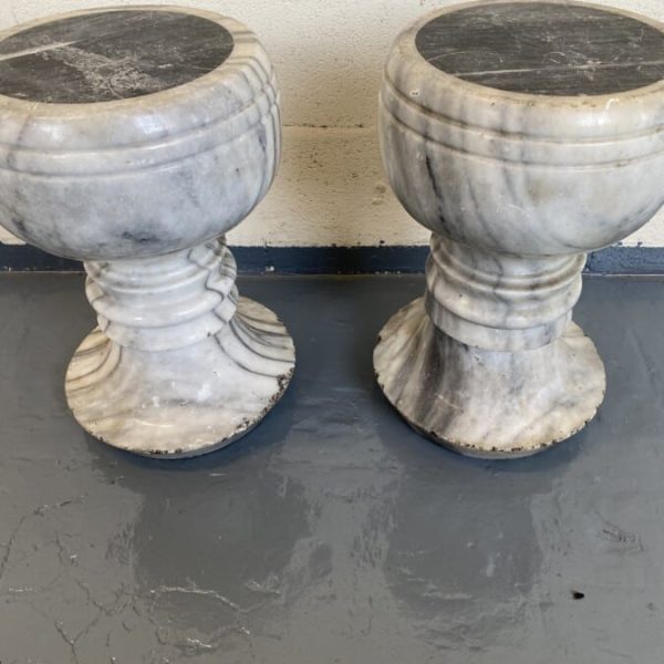 Pair of 19th century marble pedestals