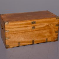 Large Victorian brass-bound solid camphorwood trunk with a renowned Hong Kong maker&#8217;s (Sui Kee Chan) label and in perfect condition