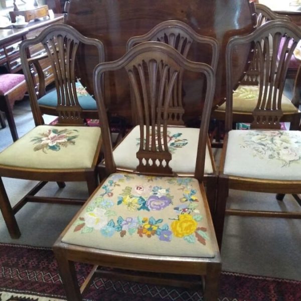 6 Hepplewhite Design Mahogany Dining Chairs 5