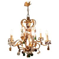 6 Arm Crystal Chandelier Hung with Coloured Fruits