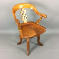 Late Victorian Elm &#038; Ash Swivel Desk Chair