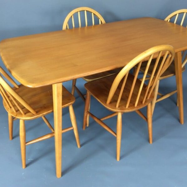 Mid Century Ercol Dining Table and Four Chairs