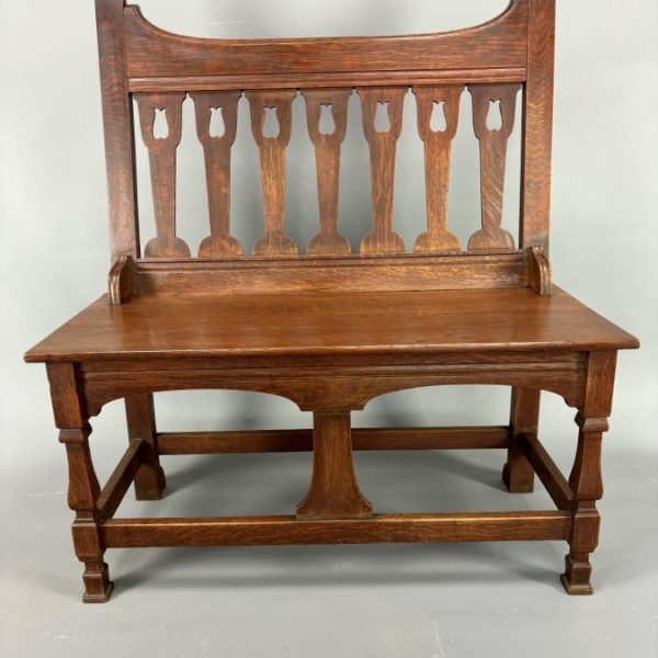 Arts &amp; Crafts Oak Hall Settle by Shapland &amp; Petter