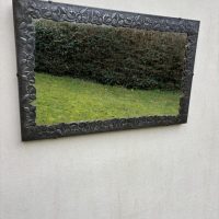 Arts &#038; Crafts Pewter Embossed Mirror c1900