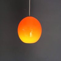 Mid Century Orange Glass Pendant Light