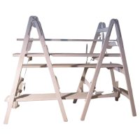 6ft Tall Shabby Painted Pair of Builder’s Trestles