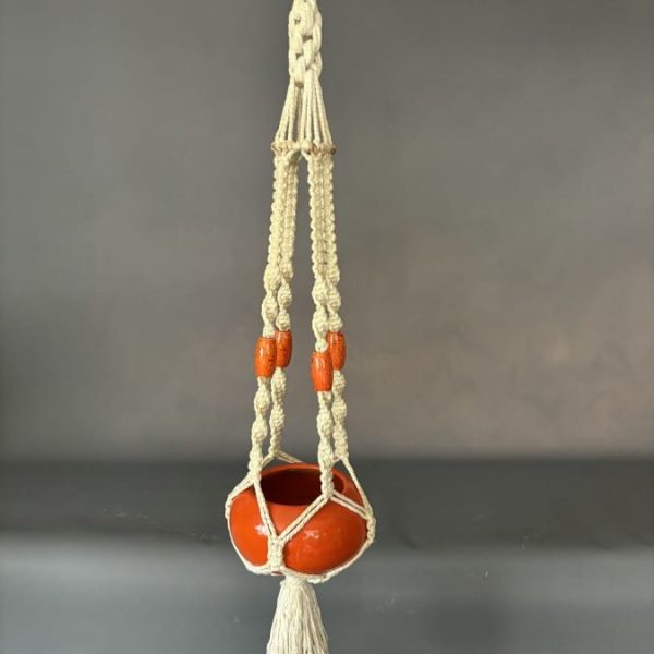 Mid Century Macrame Hanging Planter