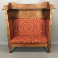 Rare George Montague Ellwood Oak Settle c1900
