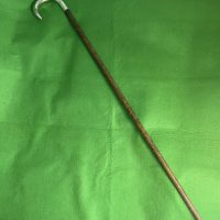 Crook Silver handled walking stick / cane, 1921