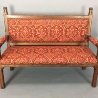 Late 19th Century Gothic Revival Oak Settle c1880