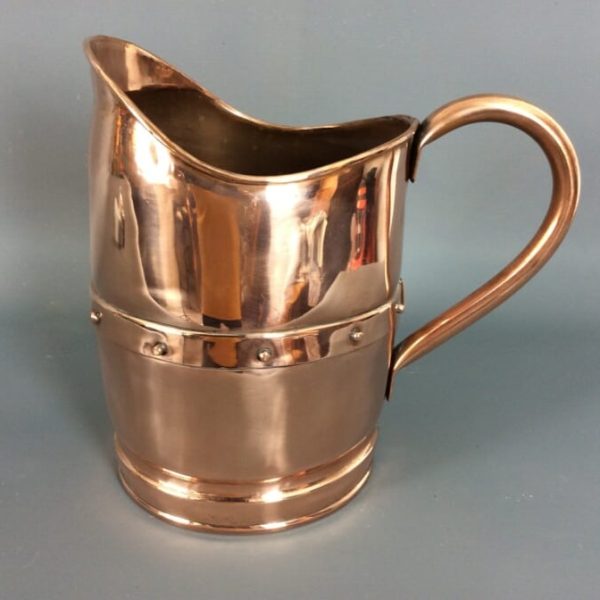 Large Arts and Crafts Riveted Copper Jug
