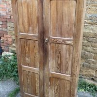 Antique English Pine School Housekeeper&#8217;s Cupboard Cabinet, c 1870