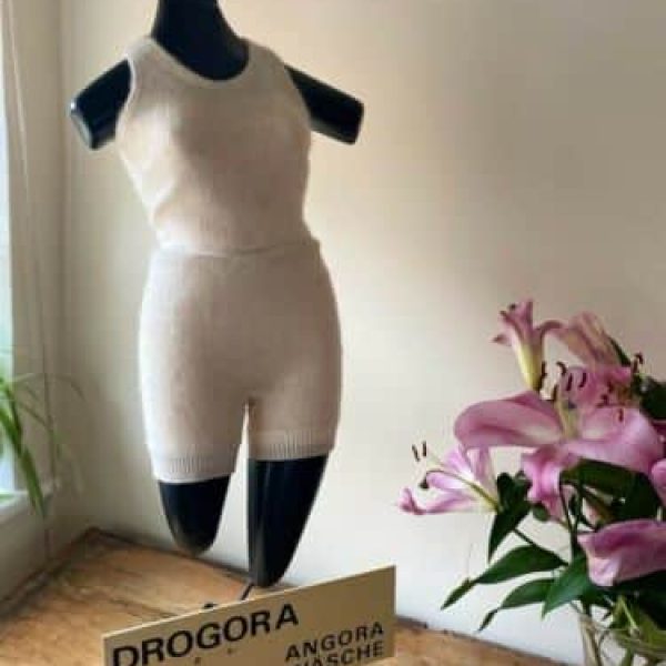 Vintage German Shop Angora Wool Mannequin