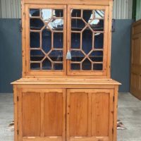 Antique English Pine Housekeeper’s Dresser Cupboard, c 1860