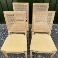Vintage Set Four 4 Cane Bergere Dining Chairs