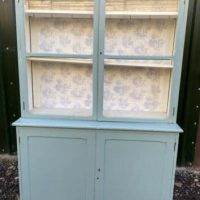 Antique French Duck Egg Blue Painted Housekeeper&#8217;s Cupboard, circa 1870
