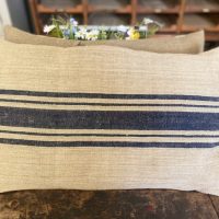 Large Blue Stripe Herringbone Cushion