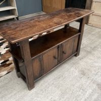 Antique English Country Oak Monk’s Bench Settle, c 1880