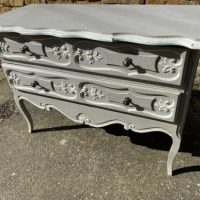 Antique French Painted Oak Chest of Drawers Commode, c 1900