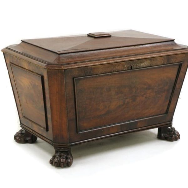 Antique Regency Mahogany Sarcophagus Cellarette, c 1820