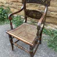 Antique English Regency Cane Armchair in Original Finish, c 1820